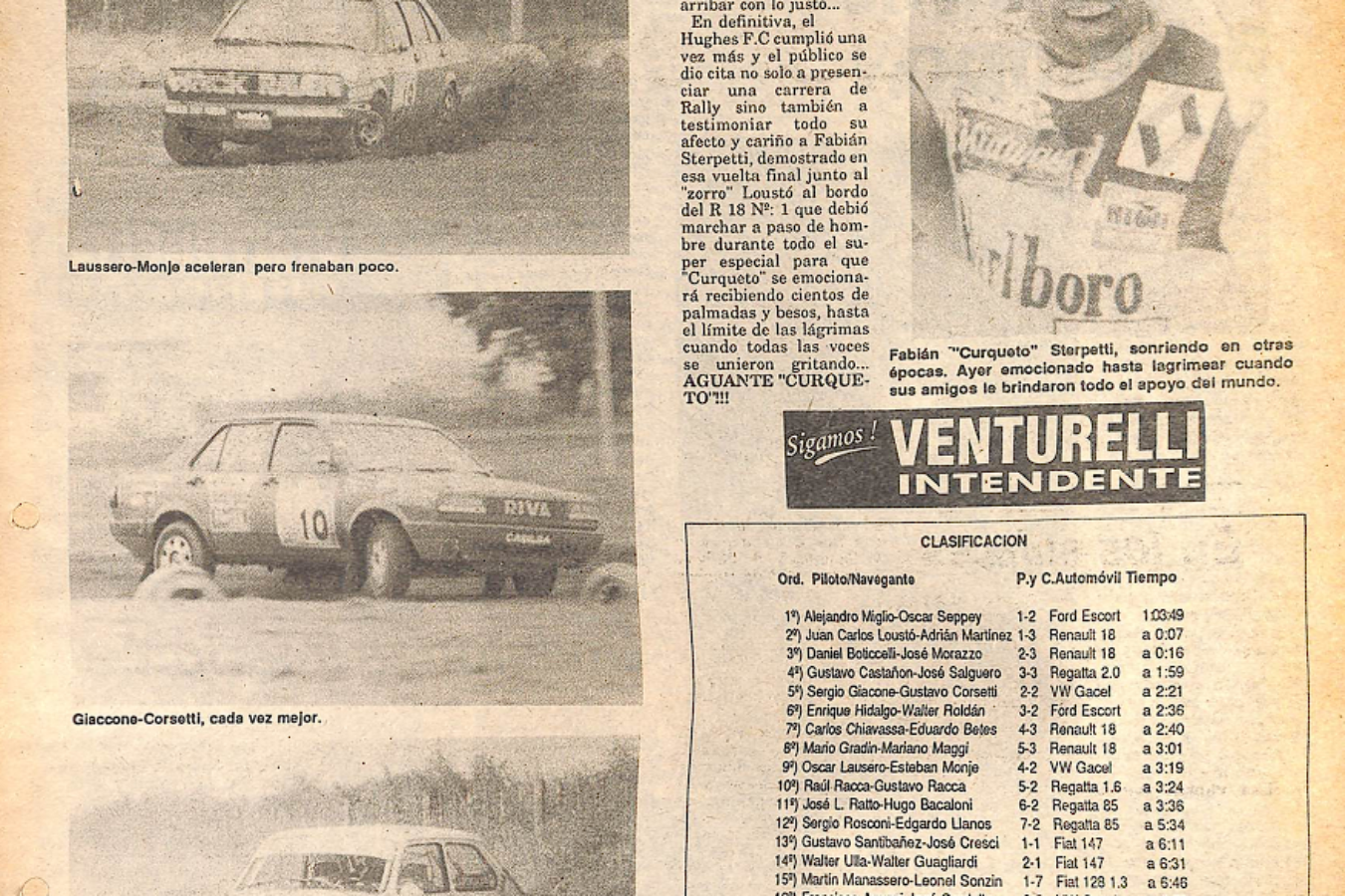 Rally de Hughes: una tradición de más de 30 años en la región